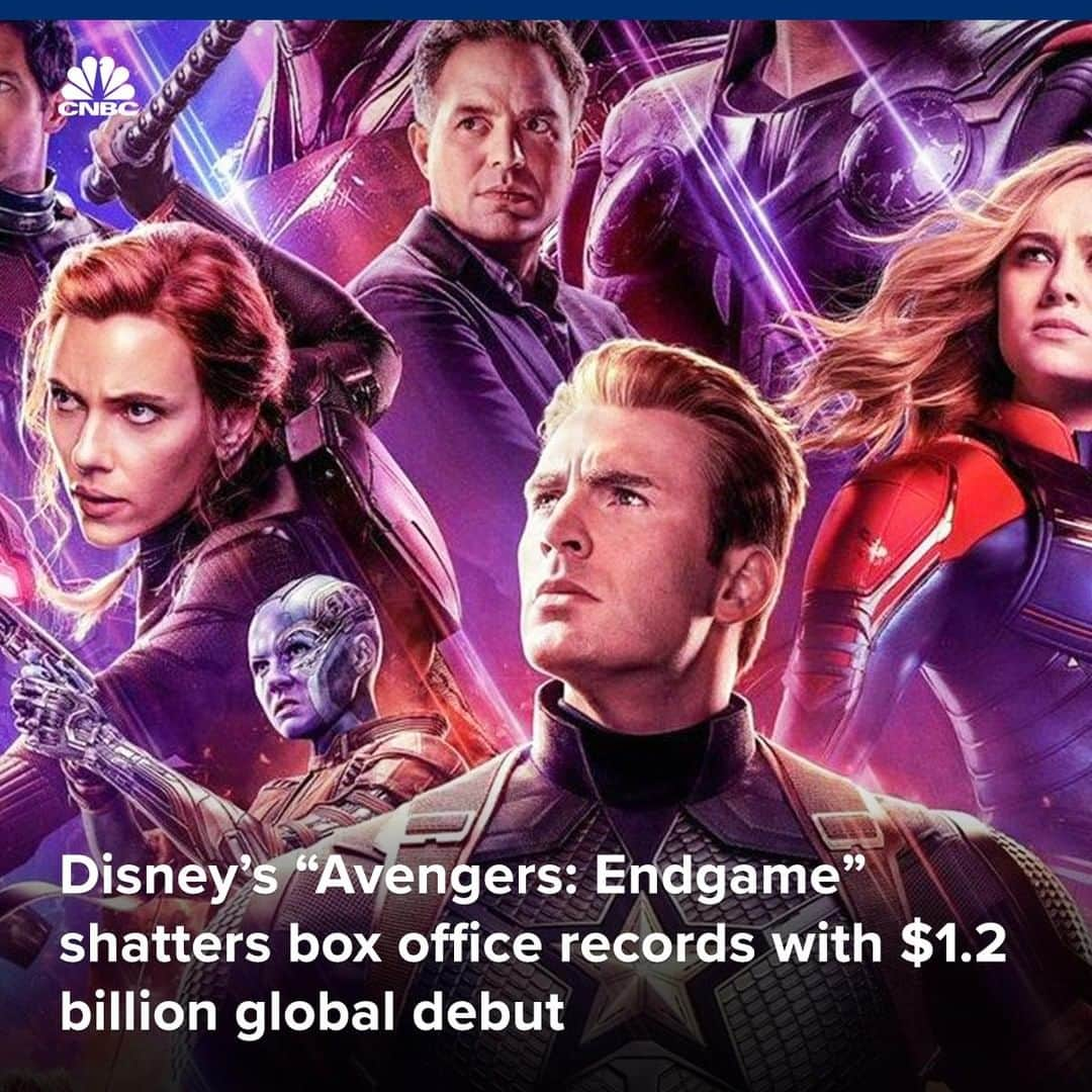 CNBCさんのインスタグラム写真 - (CNBCInstagram)「Key points:⁣ ⁣ ▪️In just 5 days, “Avengers: Endgame” hauled in more than $1.2 billion at the global box office, making it the first film to earn more than $1 billion during its debut.⁣ ⁣ ▪️Tickets for next weekend are selling out, and a high percentage of viewers say they plan to see the film again.⁣ ⁣ ▪️“Endgame” is on pace to surpass $3 billion at the box office, which would make it the  highest-grossing film of all time.⁣ ⁣ To read more about the record-setting film, visit the link in bio.⁣ *⁣ *⁣ *⁣ *⁣ *⁣ *⁣ *⁣ *⁣ #avengersendgame #avengers #endgame #marvel #marvelstudios #filmindustry #film #media #hollywood #entertainment #business #businessnews #cnbc⁣」4月30日 5時18分 - cnbc