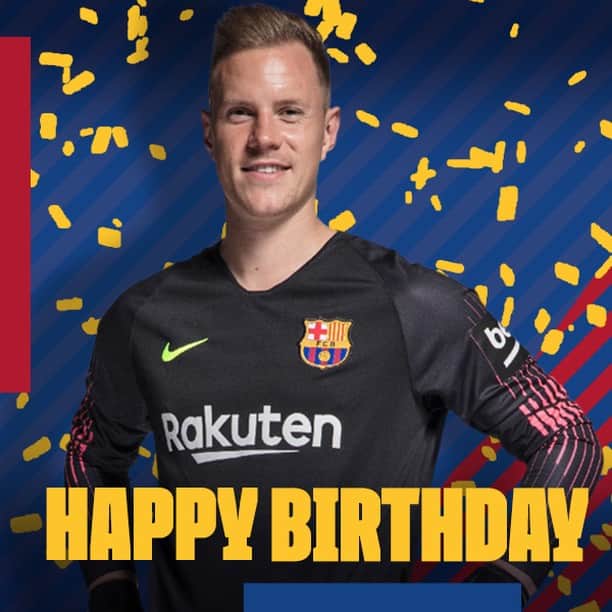 FCバルセロナさんのインスタグラム写真 - (FCバルセロナInstagram)「🎂 Alles Gute zum Geburtstag, Marc-André! 🎂 🎁 Happy Birthday! | ¡Feliz cumpleaños! | Per molts anys! 🎉」4月30日 17時01分 - fcbarcelona