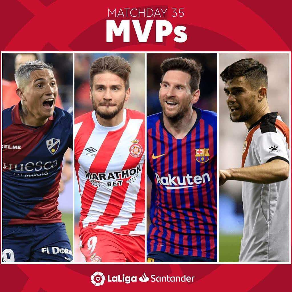 LFPさんのインスタグラム写真 - (LFPInstagram)「This week’s MVP was _________. 😎 🔥 @chimy_avila 👌🏻 @cristianportugues 🏆 @leomessi 💎 @joseangelpozo1 • #ChimyAvila #Portu #Messi #Pozo #Huesca #Girona #Barça #Rayo #LaLigaSantander #LaLiga」4月30日 17時37分 - laliga