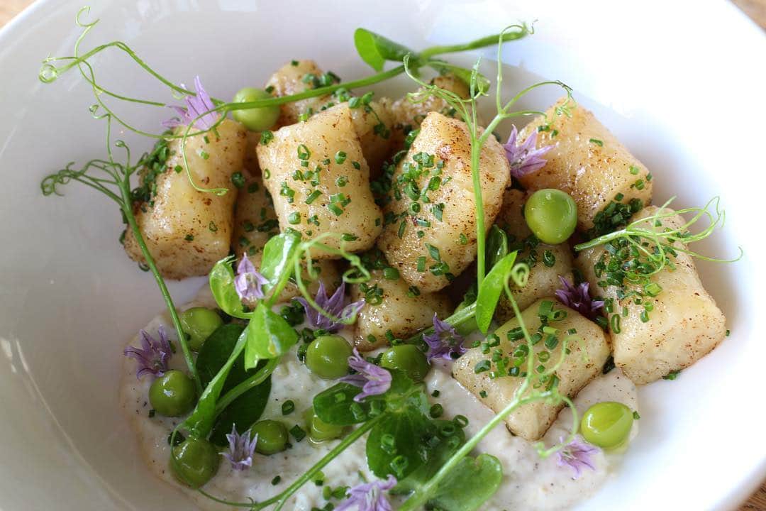 DOMINIQUE ANSEL BAKERYさんのインスタグラム写真 - (DOMINIQUE ANSEL BAKERYInstagram)「Pillowy-soft hand-mixed gnocchi, lemon burrata, fresh English peas, pea tendrils, and purple chive flowers. Beautiful springtime flavors at @189bydominiqueansel. @thegrovela #dinner #189byDominiqueAnsel #LosAngeles」4月30日 10時19分 - dominiqueansel
