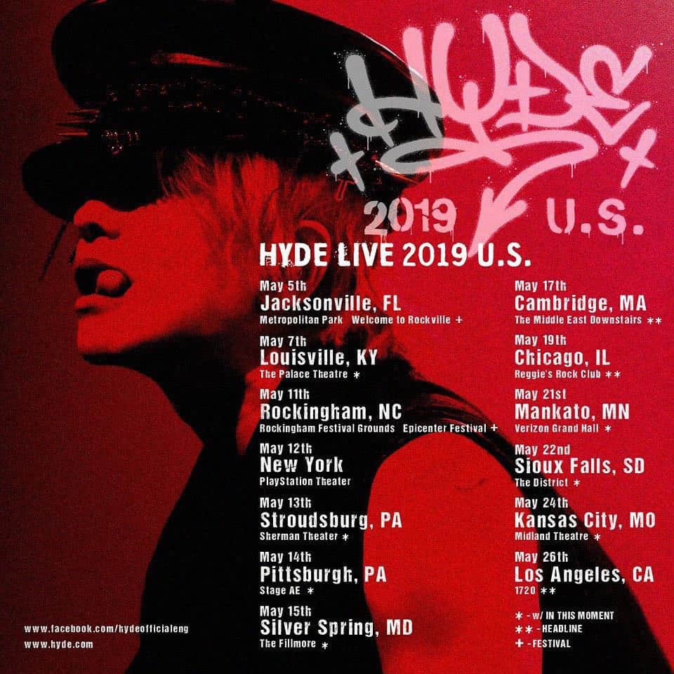 Hydeさんのインスタグラム写真 - (HydeInstagram)「さよなら平成  #平成 #令和 #HYDELIVE2019US」4月30日 18時32分 - hydeofficial