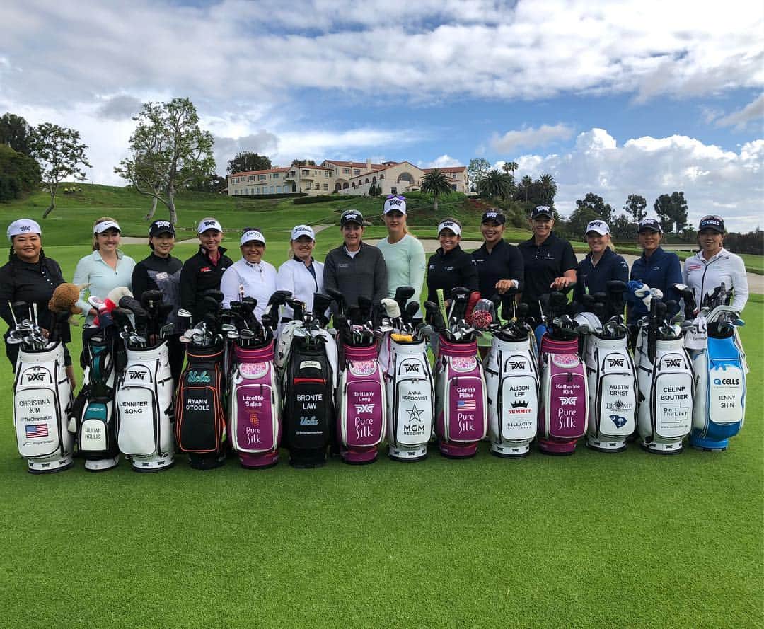 リセット・サラスのインスタグラム：「Honored to play in today's Riviera Country Club LPGA Pro Am alongside these ladies! #TeamPureSilk @puresilkshave @pingtour @therivieracountryclub」