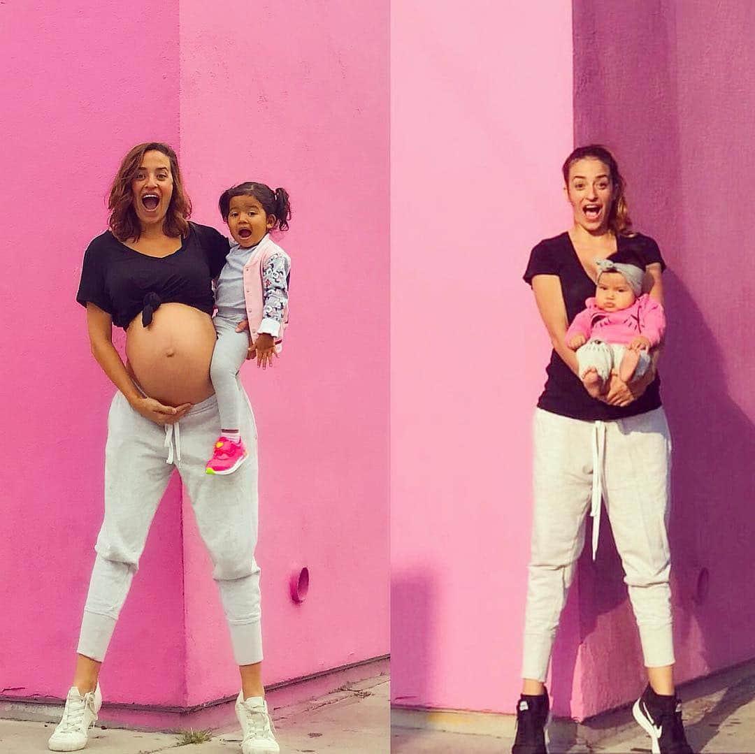 ジェマ・マリンさんのインスタグラム写真 - (ジェマ・マリンInstagram)「You got it! ☺️First Pic, my Belly with Daniela and my belly with Alexandra, same weeks! And Second picture, you will find out, swipe left!! 💖 Both bumps look pretty much the same, Alexandra’s was a little bigger... 😁 . What do you think? hehehe . #bump #transformationtuesday #pregnancy #pregnant #38weekspregnant #mommy #mom #momtobe」4月30日 14時11分 - gemma_marin