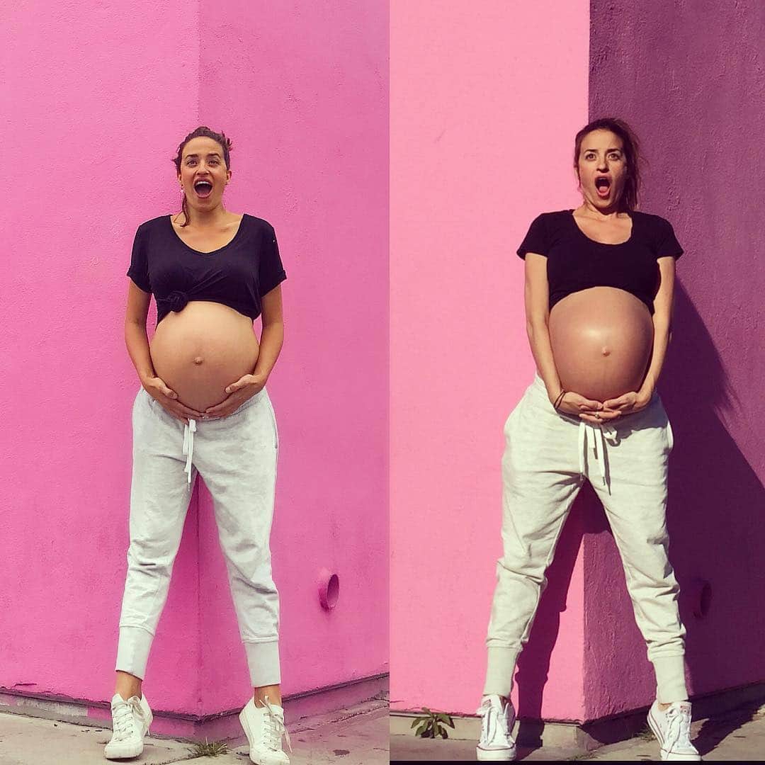 ジェマ・マリンさんのインスタグラム写真 - (ジェマ・マリンInstagram)「You got it! ☺️First Pic, my Belly with Daniela and my belly with Alexandra, same weeks! And Second picture, you will find out, swipe left!! 💖 Both bumps look pretty much the same, Alexandra’s was a little bigger... 😁 . What do you think? hehehe . #bump #transformationtuesday #pregnancy #pregnant #38weekspregnant #mommy #mom #momtobe」4月30日 14時11分 - gemma_marin