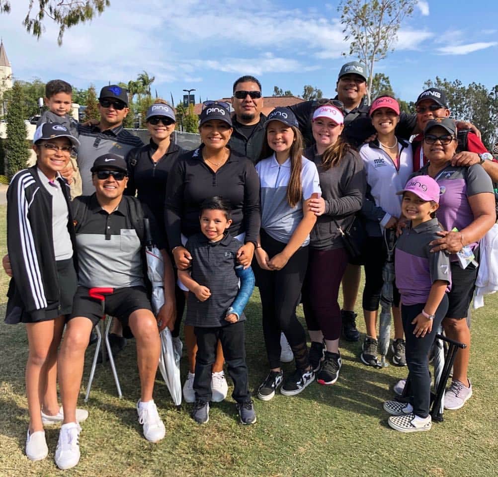 リセット・サラスのインスタグラム：「Thank you to my family and friends who came out throughout the week of @lpga_la Definitely felt the love and support everyday and I couldn't have done it without you guys. Loved how everyone wore their @pingtour hats!#TeamSalas finished T14... it was a bit stressful the last three days but we fought hard and finished strong! #LPGAGoesHollywood #SolheimCupPoints」