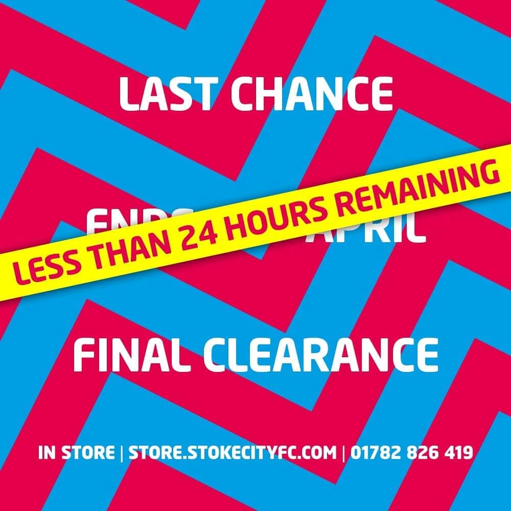 ストーク・シティFCさんのインスタグラム写真 - (ストーク・シティFCInstagram)「🚨 Less than 24 hours to grab yourself a bargain! Final Clearance ends tonight 🔗 Link in bio (highlight) #SCFC 🔴⚪」4月30日 14時53分 - stokecity