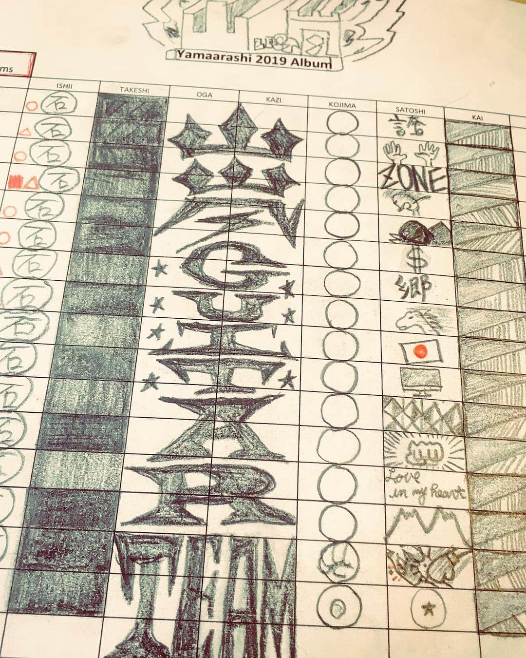 KAI_SHiNEのインスタグラム：「Completed within Heisei.  #progress #sheet  #yamaarashi #band #recording  #heisei #mixture #jp」