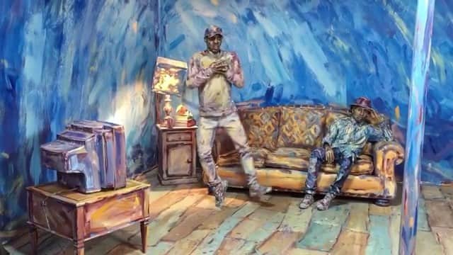 Lil Buckのインスタグラム：「I know I’m late to the party! I’ve been a bit busy but HAPPY BELATED INTERNATIONAL DANCE DAY‼️ This is a #bts clip of “Color of Reality” a short film Directed by my brother @jonboogz , Co-founder of our Company @movementartis Art was done by the Incredible @alexameadeart Without the use of special effects or CGI. Only 🎨 DON’T FORGET TO GET YOUR TICKETS FOR OUR COMPANY EVENING LENGTH SHOW “LOVE HEALS ALL WOUNDS” PREMIERING MAY 23rd at @UCLA ROYCE HALL THEATER. LINK IN BIO‼️ Have an amazing day and dance a little. #MAI #colorofreality #internationaldanceday」