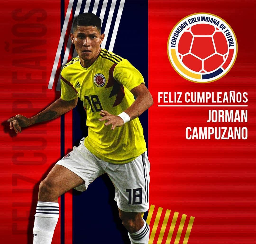 サッカー コロンビア代表チームのインスタグラム：「Feliz cumpleaños #⃣2⃣3⃣  @jormancampuzano21  esperamos que este nuevo año de vida esté lleno de felicidad. 🎂🎉」