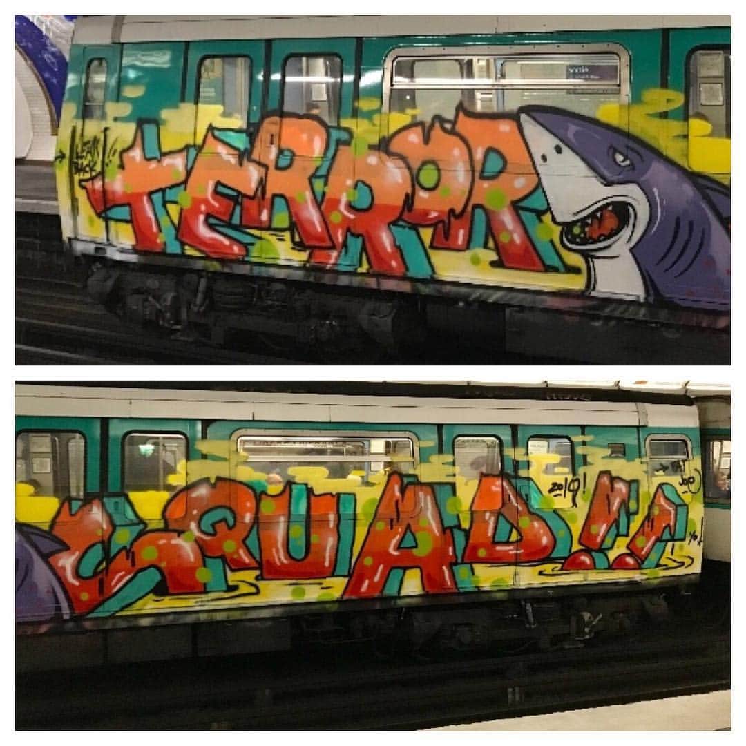 ファット・ジョーさんのインスタグラム写真 - (ファット・ジョーInstagram)「They hit the Trains in PARIS repping the Infamous TERROR SQUAD we are The Immortals#graffiti」5月1日 0時00分 - fatjoe