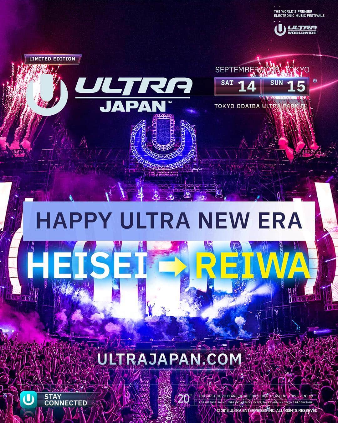Ultra Japanさんのインスタグラム写真 - (Ultra JapanInstagram)「HAPPY NEW ULTRA ERA🎊🎉 令和初めのULTRAを今年もお台場で🙌 . 🎌 #UltraJapan 早割チケット絶賛発売中!! >> @UltraJapan プロフィールリンク」5月1日 0時09分 - ultrajapan