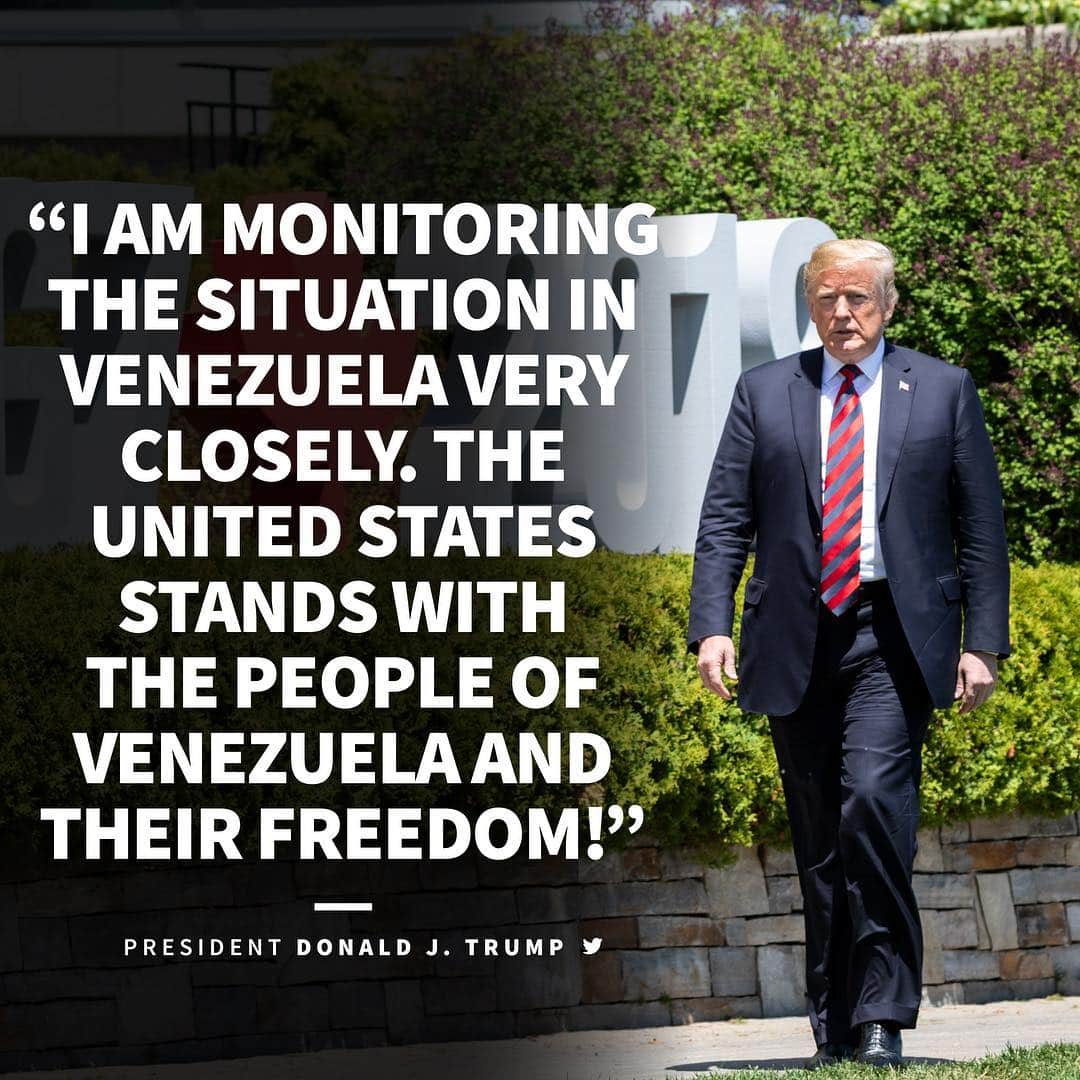 ドナルド・トランプさんのインスタグラム写真 - (ドナルド・トランプInstagram)「I am monitoring the situation in Venezuela very closely. The United States stands with the People of Venezuela and their Freedom!」5月1日 4時16分 - realdonaldtrump