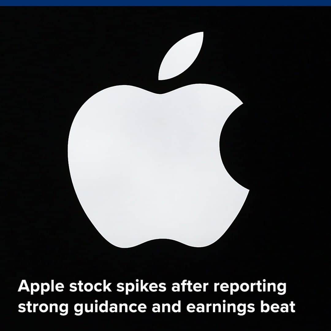 CNBCさんのインスタグラム写真 - (CNBCInstagram)「Apple's stock spiked over 4% Tuesday in extended trading after a strong earnings report.⁣ ⁣ Apple earnings for its March quarter fell in line with expectations, although revenue was down from the same period last year. However, Apple’s guidance for next quarter was higher than analysts expected, and it said it planned to spend $75 billion buying back its own shares. ⁣ ⁣ For the full breakdown on all of Apple's numbers, click on the link in our bio.⁣ *⁣ *⁣ *⁣ *⁣ *⁣ *⁣ *⁣ #Apple  #iphone #macbook #mac #tech #iphone8 #success #business #breakingnews #news #cnbc」5月1日 5時54分 - cnbc