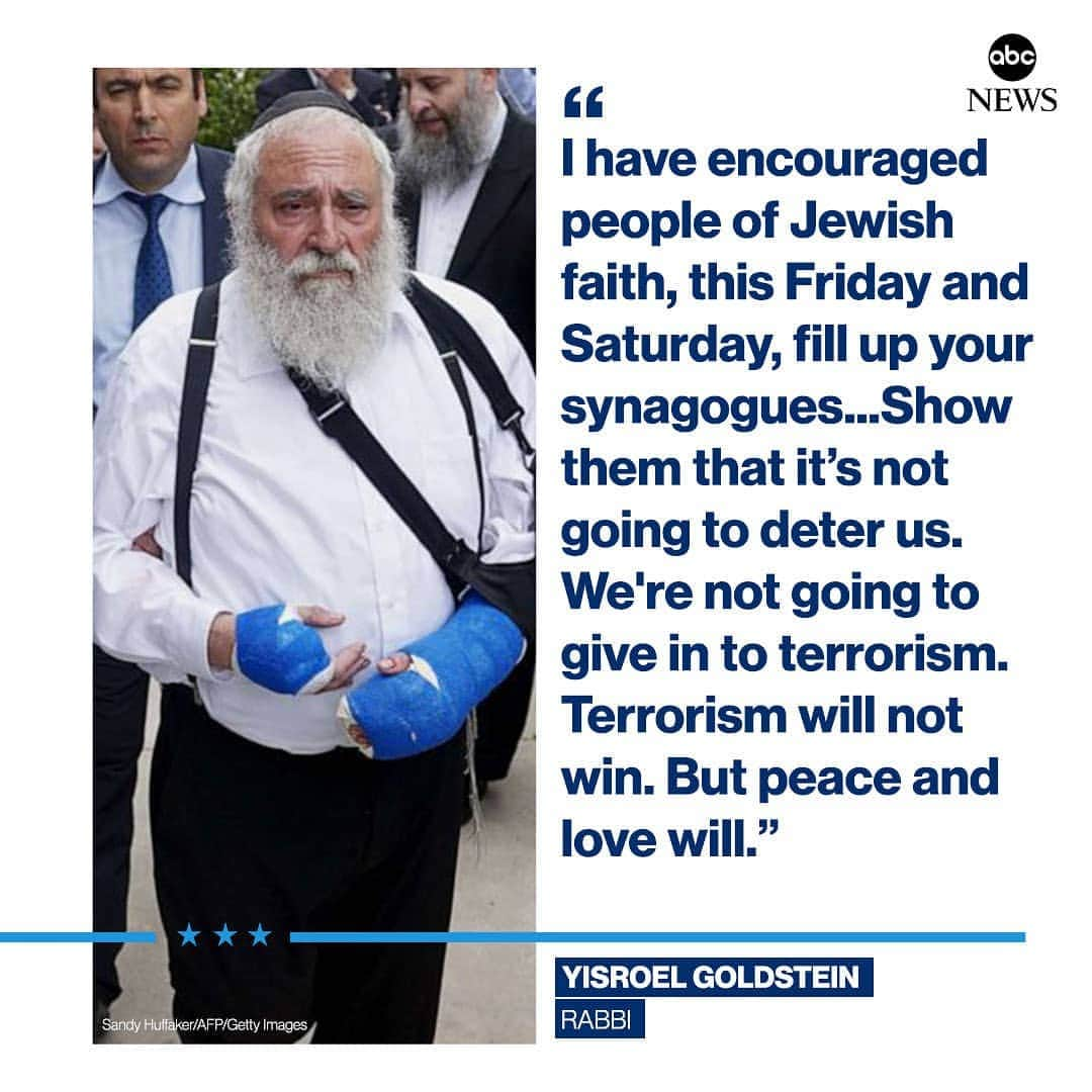 ABC Newsさんのインスタグラム写真 - (ABC NewsInstagram)「Wounded rabbi pleads for people to stand up to anti-Semitism by filling temples as the first Shabbat services since Poway synagogue attack approaches. #rabbi #jews #jewish #inspiring」5月1日 6時09分 - abcnews