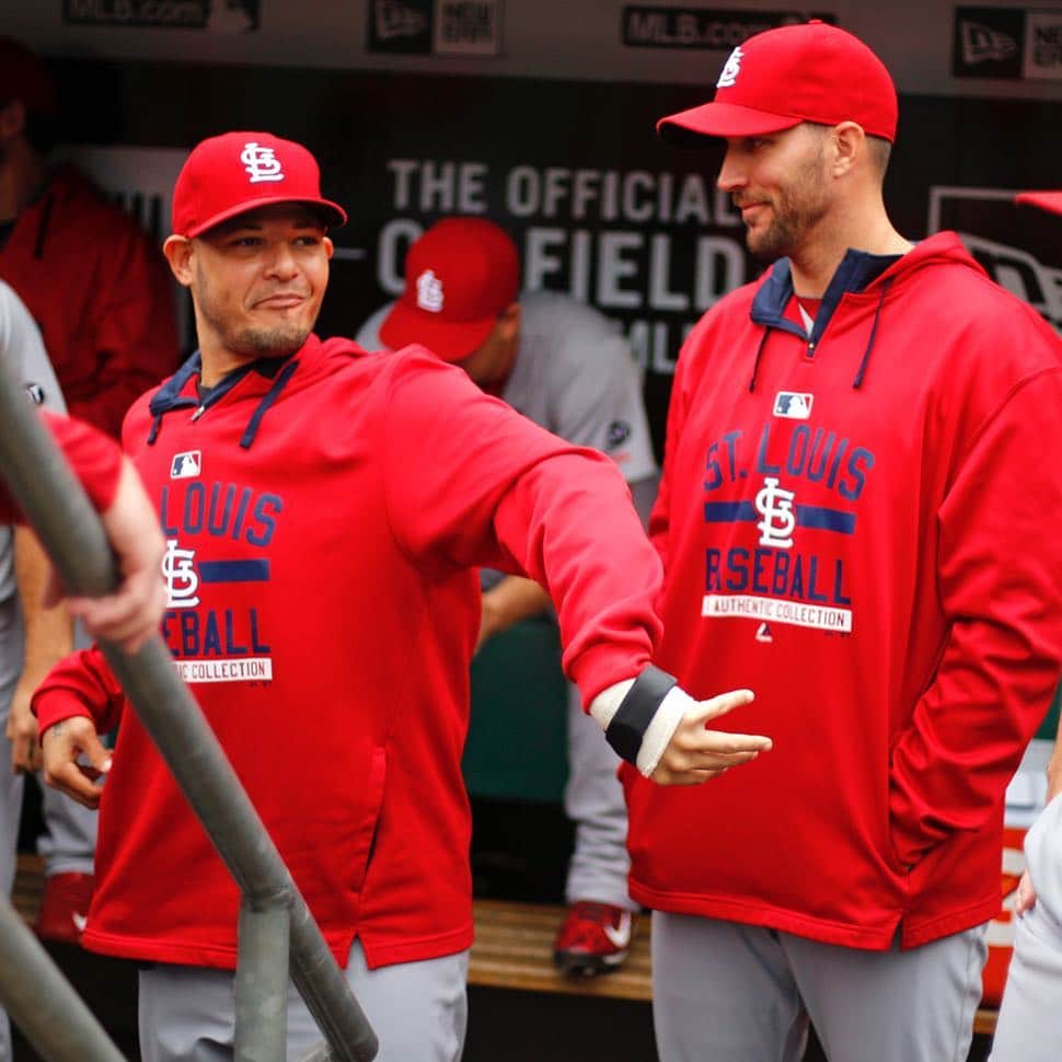 セントルイス・カージナルスさんのインスタグラム写真 - (セントルイス・カージナルスInstagram)「Adam Wainwright and Yadier Molina are making their 248th career start together, tying for 10th most in MLB history.」5月1日 7時12分 - cardinals