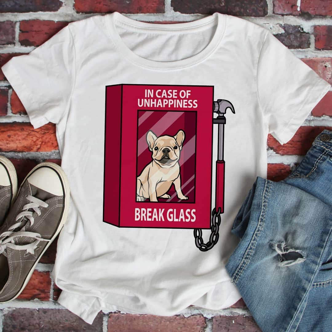 French Bulldogさんのインスタグラム写真 - (French BulldogInstagram)「In Case Of Unhappiness Womens T-shirt 👕❤ In Case Of Unhappiness Break Glass and cuddle this beautiful French Bulldog baby! 🍼🍼🍼 EACH PURCHASE PROVIDES 1 MEAL FOR THE DOGS IN SHELTER! ❤🤗🐶 ⭐Store Exclusive ⭐ Limited edition⭐ 100% Cotton⭐ Each purchase provides 1 meal for the dogs in shelter! ⭐ . . . . #frenchie #frenchieoftheday #französischebulldogge#franskbulldog #frenchbull #frenchbulldog #frenchiepuppy#dog #dogsofinstagram #americanbully #puppy #puppylove#bully #bulldog #bullyinstafeature #bulldogfrances #フレンチブルドッグ #bulldogs #pug#englishbulldog#frenchyfanatics#frenchiesgram#frenchbulldogsofinstagram#frenchiesoverload #ilovemyfrenchie #batpig #buhi」5月1日 7時34分 - frenchie.world