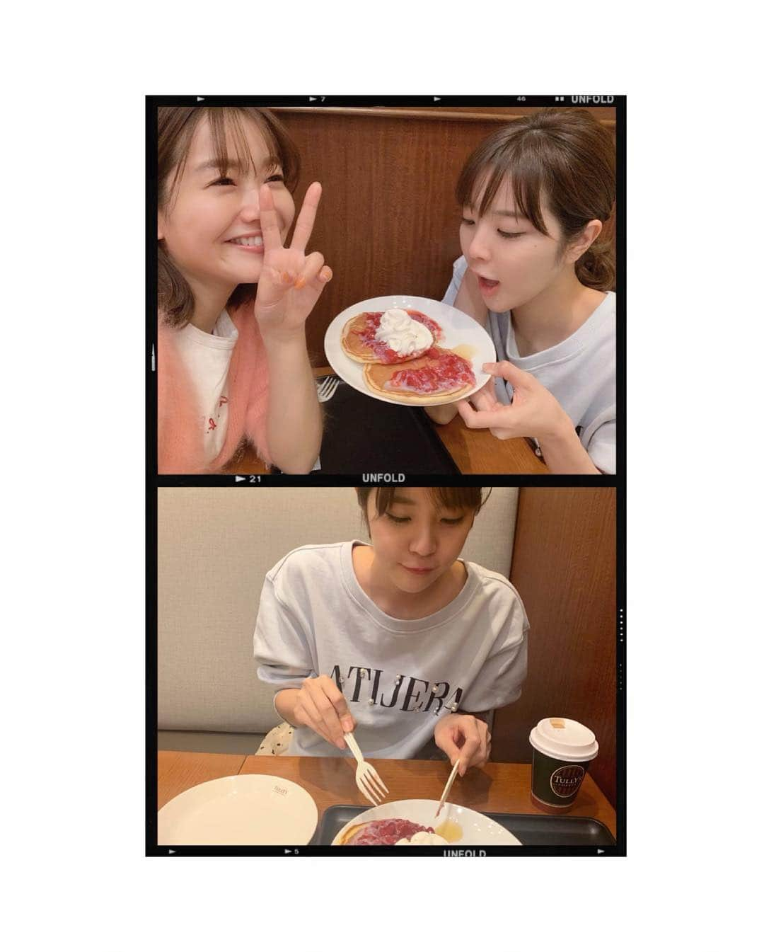 猪鼻ちひろさんのインスタグラム写真 - (猪鼻ちひろInstagram)「いつしかの🍗🥞💘 #食べる食べる #喋る喋る #そしてまた #食べる← #可愛い人 #好きな人 #もえもえ #初デート #お肉と #リンクコーデ← #真剣に撮るとき #口半開き #首傾きがち #🙊」5月1日 22時22分 - inohanachihiro