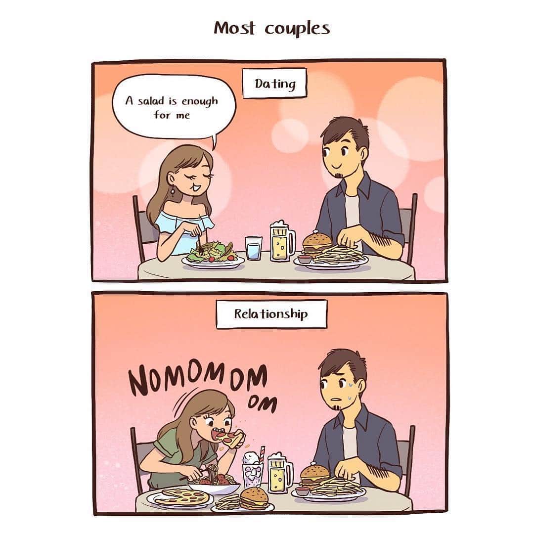 9GAGさんのインスタグラム写真 - (9GAGInstagram)「Thanks for always finishing my food 😛 Follow @couple for more #couplegoals - ✏ @bonniepangart - #couple #relationship #relationshipgoals #comic #love #silly」5月1日 21時17分 - 9gag