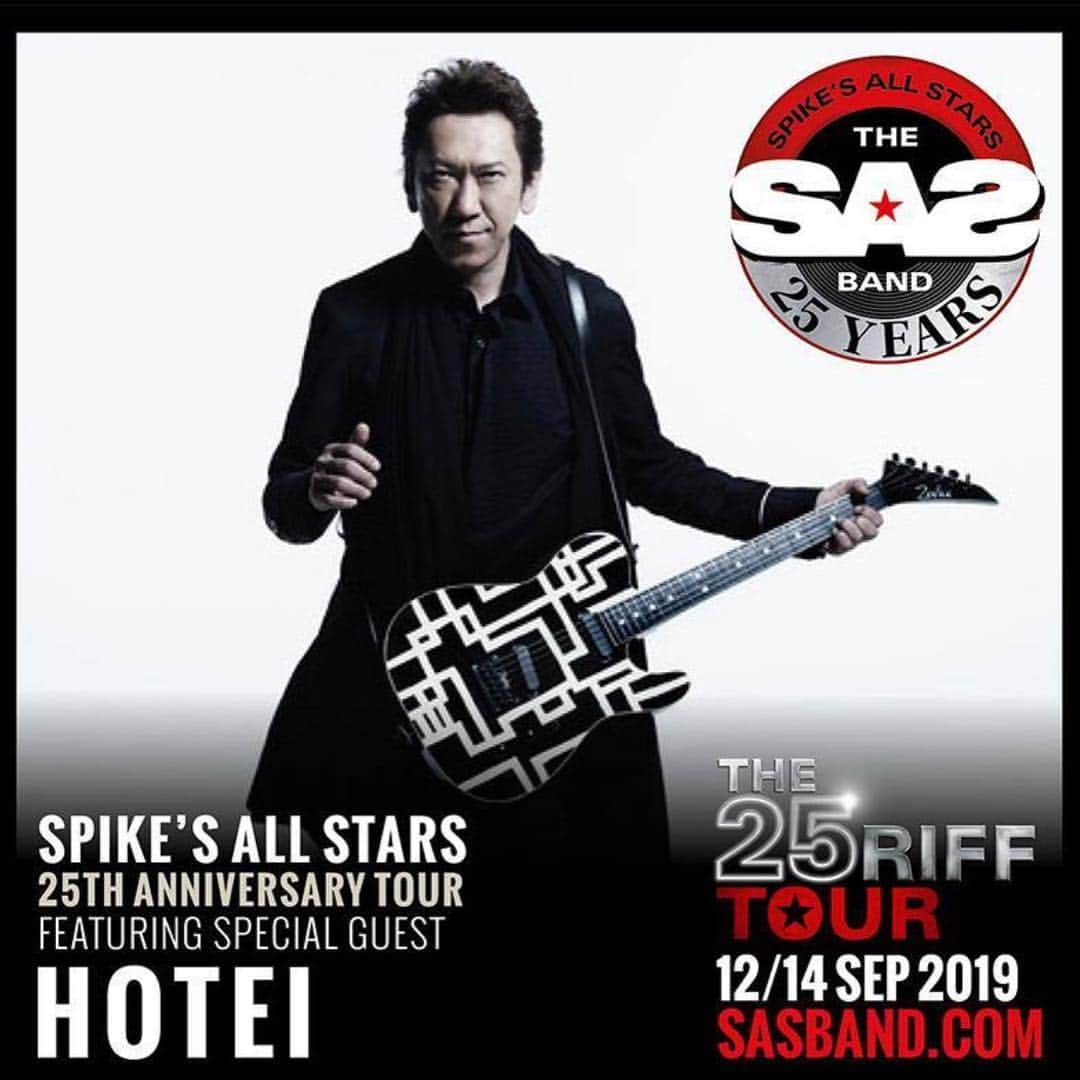 布袋寅泰さんのインスタグラム写真 - (布袋寅泰Instagram)「Excited to join Spike Edney - SAS Band Official for the first time, for two shows in UK in September! Spike is the long standing keyboard player for Queen and also created SAS Band. I will doing one or two of my songs and joining in with some others too クイーンのキーボード奏者スパイクのオールスターバンドにギターで参加します。10CC のグラハム・グールドマン、ウルトラボックスのミッジ・ユーロ、トーヤなど懐かしいアーチストが参加。ブライアン・メイやロジャー・テイラーも参加してくれるといいな。僕はポーツマスとロンドン公演に参加。楽しみです。#tomoyasuhotei #sasband #spikeedney #布袋寅泰」5月1日 16時27分 - hotei_official