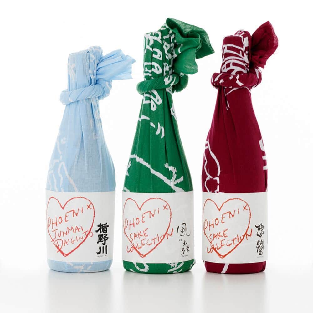 フェニックスのインスタグラム：「Our 🍶collection is growing! We’re proud to introduce 3 ltd edition Sake from 3 wonderful old Japanese breweries:  Tatenokawa ☆ Kaze No Mori ☆ Sohomare (Junmai Ginjo, Kimoto process) ☆  Now available in ltd quantity in PARIS at @workshop_isse and JAPAN at Kimijiyama (@ginza_kimijimaya, @kimijimaya_yebisu, @kimijimaya_yokohama)  Our proceeds continue to be donated to the international federation of Red Cross  #JunmaidaiGinjo #phoenixsake #phoenixsakecollection  in memory of #toshirokuroda」
