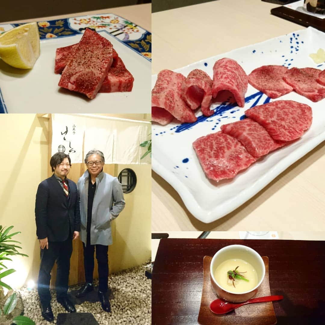 のインスタグラム：「西麻布「けんしろう」  全てが美味しいにつきます❗  ワインディレクターの境さん  #焼肉#けんしろう#西麻布#麻布十番#タン #やきにく#ステーキ#鉄板焼#ともさんかく #たんもと#令和#平成#予約の取れない店 #名店#匠#こだわり#ワイン#wine#日本酒 #酒#カクテル#cocktail#bar#バー#美食 #ソムリエ」