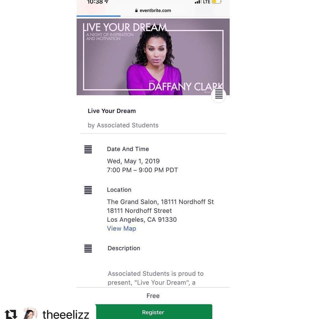 ダフニ・クラークさんのインスタグラム写真 - (ダフニ・クラークInstagram)「#Repost @theeelizz with @make_repost ・・・ If you’re coming to CSUN on Wednesday 5/1 RSVP below. Taking these into consideration for the meet and greet list #TheFosters #Freeform #LiveYourDream #Actor #Producer #Resilience #HollywoodIndustry #OpenToThePublic #NoCostForAdmission」5月2日 6時28分 - daffmc29