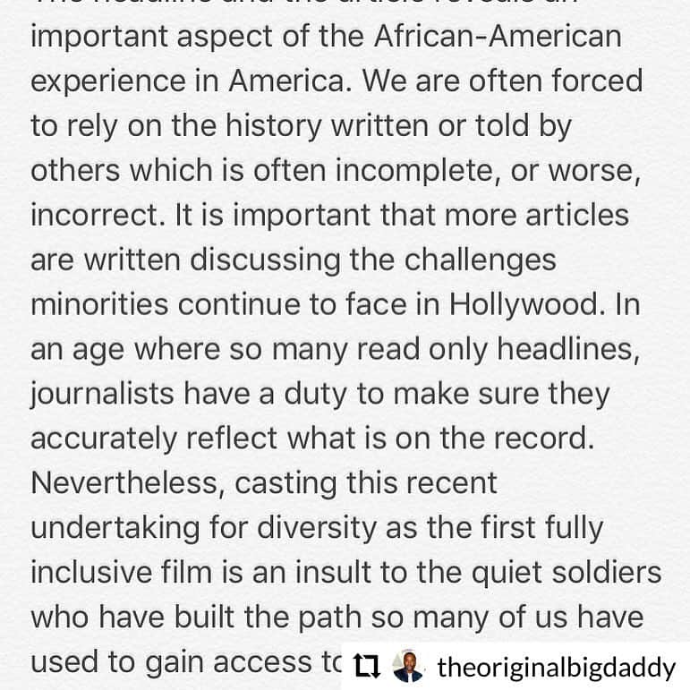 タイラー・ペリーさんのインスタグラム写真 - (タイラー・ペリーInstagram)「#Repost @theoriginalbigdaddy WELL SAID LEE DANIELS!! I’d like to add the Wayans brothers and Robert Townsend to this list, as well as many many others. - - - - - - Last night I saw this article and felt misled yet again by a headline.  I went on to read one of the most important articles published by #TheHollywoodReporter in recent years. The article chronicles the emergence of a new production model in the television and film industry. The first “officially” inclusive production is credited to executive producer Michael B Jordan. Michael and the studio are  properly heralded for their leadership in the film industry for ensuring greater diversity by establishing a production team drawing from traditionally disenfranchised groups in association with his new project 'Just Mercy.' Michael's efforts and rider are to be applauded and supported by all in Hollywood who hope to see a broader cross-section of America in the film industry. However, where the article falls short is in its misrepresentation of the historical record of Hollywood. Perhaps the author was unaware of previous undertakings to break down barriers in the industry. Is it believable that this is the "first" successful effort to diversify Hollywood production projects? There is no mention in the 372-word article of John Singleton who brought Hollywood to south-central Los Angeles and diversified his film projects with actors and a film crew never seen before. Where is a mention of Melvin Van Peebles, Julie Dash, Sidney Portier, the Hudlin brothers, Tim Reed, Vondi Cutis Hall, Kasi Lemmons, Carl Franklin, Spike Lee, the Hughes brothers or Charles Dutton who refused to step on the set until he saw greater African-American representation alongside him. What about Tyler Perry and the type of diversity and inclusion he brings to the set?  I'm sure Michael would agree that the “unofficial” contributions to diversity of these artists and countless others, and the fight to have a seat at the table for underrepresented groups deserves to be honored and acknowledged. In celebrating current undertakings to diversify Hollywood we must not turn our backs on the sacrifices of the groundbreaking African-American...」5月2日 6時45分 - tylerperry