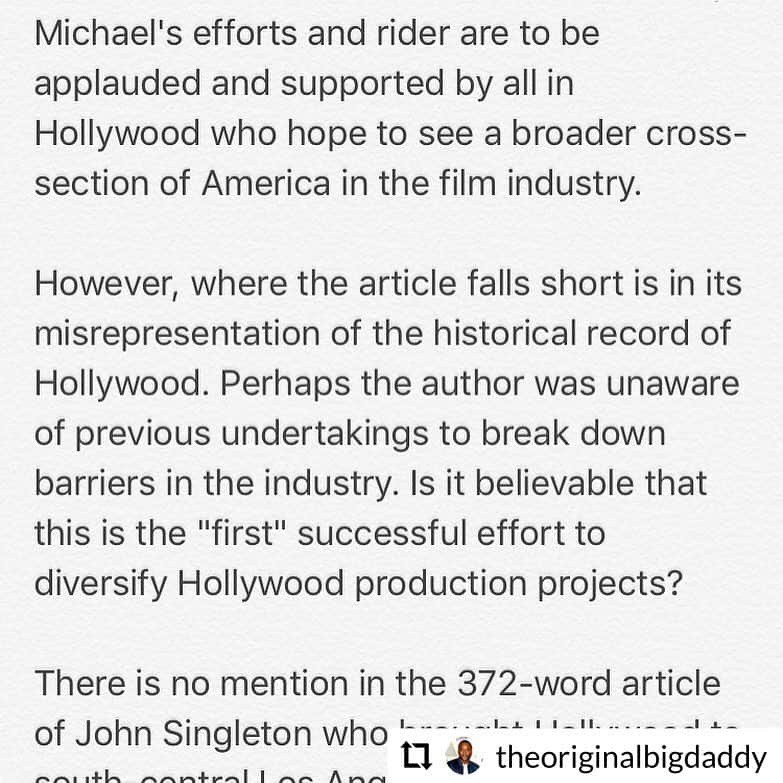 タイラー・ペリーさんのインスタグラム写真 - (タイラー・ペリーInstagram)「#Repost @theoriginalbigdaddy WELL SAID LEE DANIELS!! I’d like to add the Wayans brothers and Robert Townsend to this list, as well as many many others. - - - - - - Last night I saw this article and felt misled yet again by a headline.  I went on to read one of the most important articles published by #TheHollywoodReporter in recent years. The article chronicles the emergence of a new production model in the television and film industry. The first “officially” inclusive production is credited to executive producer Michael B Jordan. Michael and the studio are  properly heralded for their leadership in the film industry for ensuring greater diversity by establishing a production team drawing from traditionally disenfranchised groups in association with his new project 'Just Mercy.' Michael's efforts and rider are to be applauded and supported by all in Hollywood who hope to see a broader cross-section of America in the film industry. However, where the article falls short is in its misrepresentation of the historical record of Hollywood. Perhaps the author was unaware of previous undertakings to break down barriers in the industry. Is it believable that this is the "first" successful effort to diversify Hollywood production projects? There is no mention in the 372-word article of John Singleton who brought Hollywood to south-central Los Angeles and diversified his film projects with actors and a film crew never seen before. Where is a mention of Melvin Van Peebles, Julie Dash, Sidney Portier, the Hudlin brothers, Tim Reed, Vondi Cutis Hall, Kasi Lemmons, Carl Franklin, Spike Lee, the Hughes brothers or Charles Dutton who refused to step on the set until he saw greater African-American representation alongside him. What about Tyler Perry and the type of diversity and inclusion he brings to the set?  I'm sure Michael would agree that the “unofficial” contributions to diversity of these artists and countless others, and the fight to have a seat at the table for underrepresented groups deserves to be honored and acknowledged. In celebrating current undertakings to diversify Hollywood we must not turn our backs on the sacrifices of the groundbreaking African-American...」5月2日 6時45分 - tylerperry