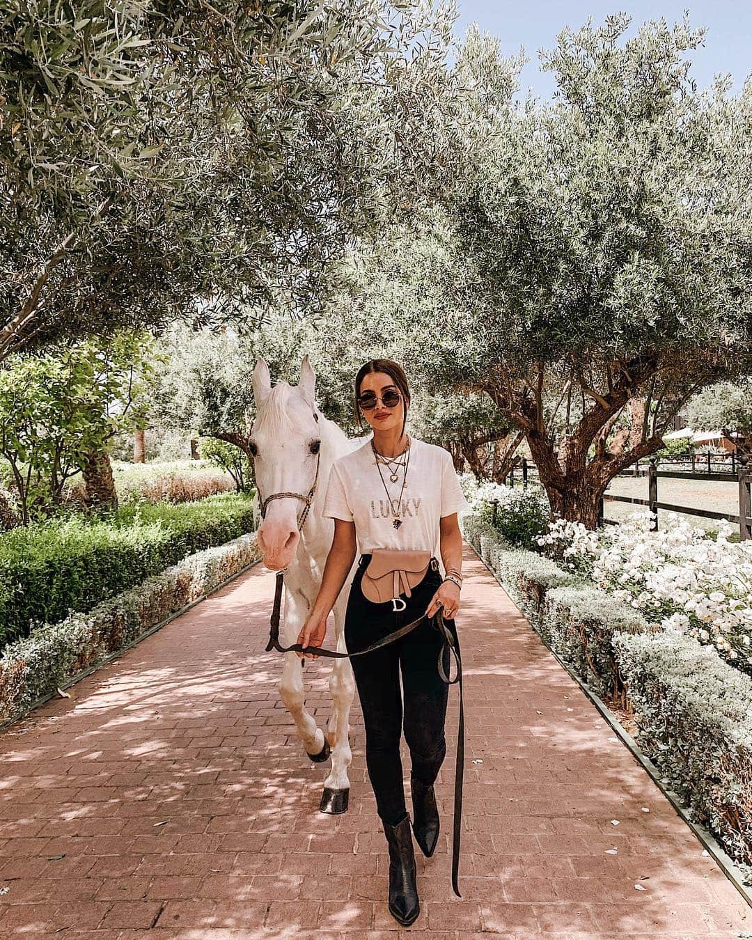 Camila Coelhoさんのインスタグラム写真 - (Camila CoelhoInstagram)「When everyone went to explore - I decided to stay with the horses 🐴 (What’s your favorite animal?) #horse #marrakech ———- Enquanto todos foram visitar a cidade, eu decidi ficar com os cavalos 🐴 (qual seu animal favorito?)」5月2日 6時48分 - camilacoelho