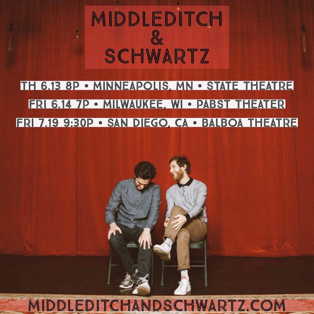 ベン・シュワルツさんのインスタグラム写真 - (ベン・シュワルツInstagram)「Minnesota, Milwaukee, San Diego! Middleditch and Schwartz is a coming! All tickets now on sale at MiddleditchandSchwartz.com」5月1日 23時27分 - rejectedjokes