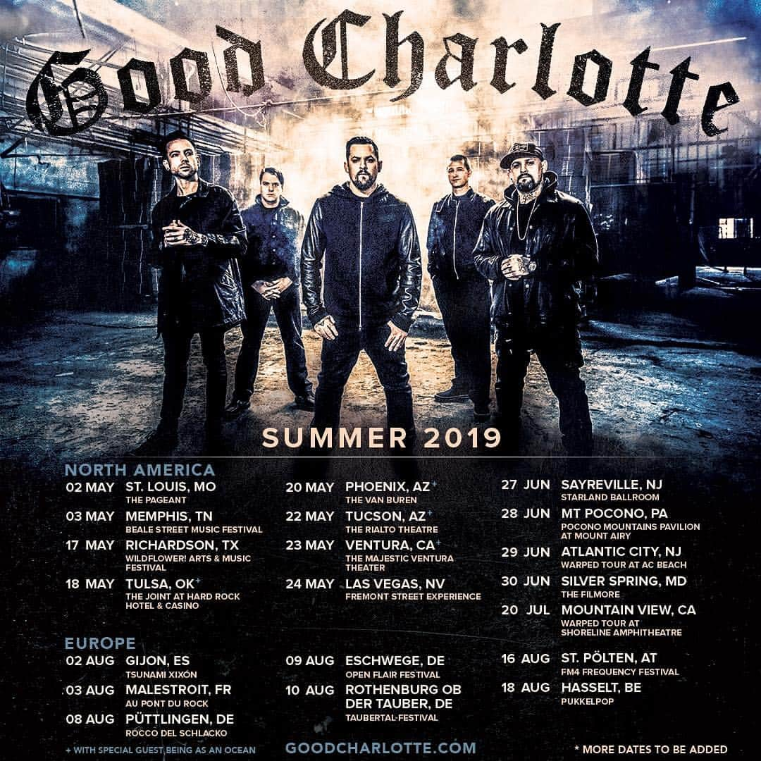 Good Charlotteさんのインスタグラム写真 - (Good CharlotteInstagram)「When you remember that there’s GC shows this weekend... GoodCharlotte.com NORTH AMERICA May 2 - St. Louis, MO May 3 - Memphis, TN May 24 - Las Vegas, NV June 27 - Sayreville, NJ June 28 - Mt Pocono, PA June 29 - Atlantic City, NJ June 30 - Silver Spring, MD July 20 - Mountain View, CA EUROPE Aug 2 - Gijon, ES Aug 3 - Malestroit, FR Aug 8 - Püttlingen, DE Aug 9 - Eschwege, DE Aug 10 - Rothenburg ob der Tauber, DE Aug 16 - St Pölten, AT Aug 18 - Hasselt, BE 📷: @ryanvwatanabe」5月1日 23時54分 - goodcharlotteband