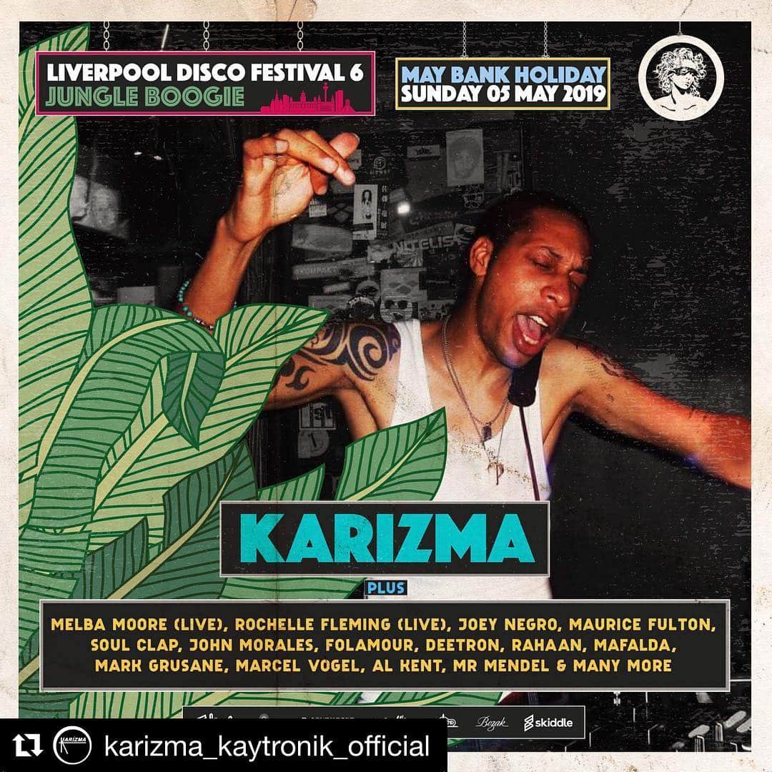 カリズマさんのインスタグラム写真 - (カリズマInstagram)「#Repost @karizma_kaytronik_official with @get_repost ・・・ See you soon at The Liverpool Disco Festival 6 Sunday May 5th 2019」5月2日 0時50分 - karizma_kaytronik_official