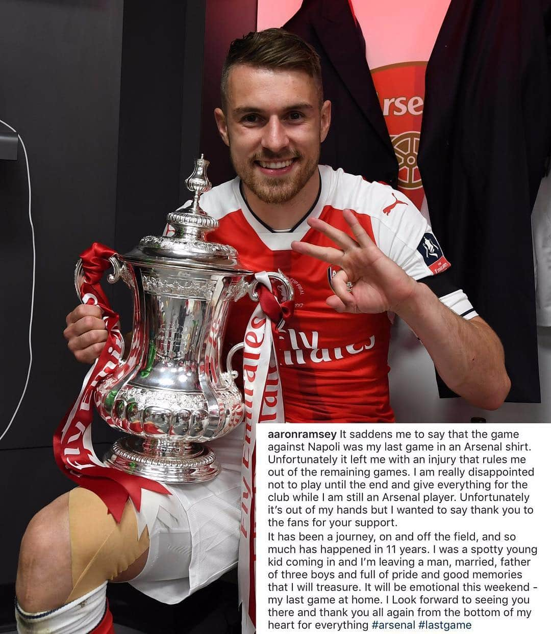 アーセナルFCさんのインスタグラム写真 - (アーセナルFCInstagram)「Thanks for the memories, @aaronramsey  #Arsenal #Ramsey #Rambo」5月2日 1時40分 - arsenal