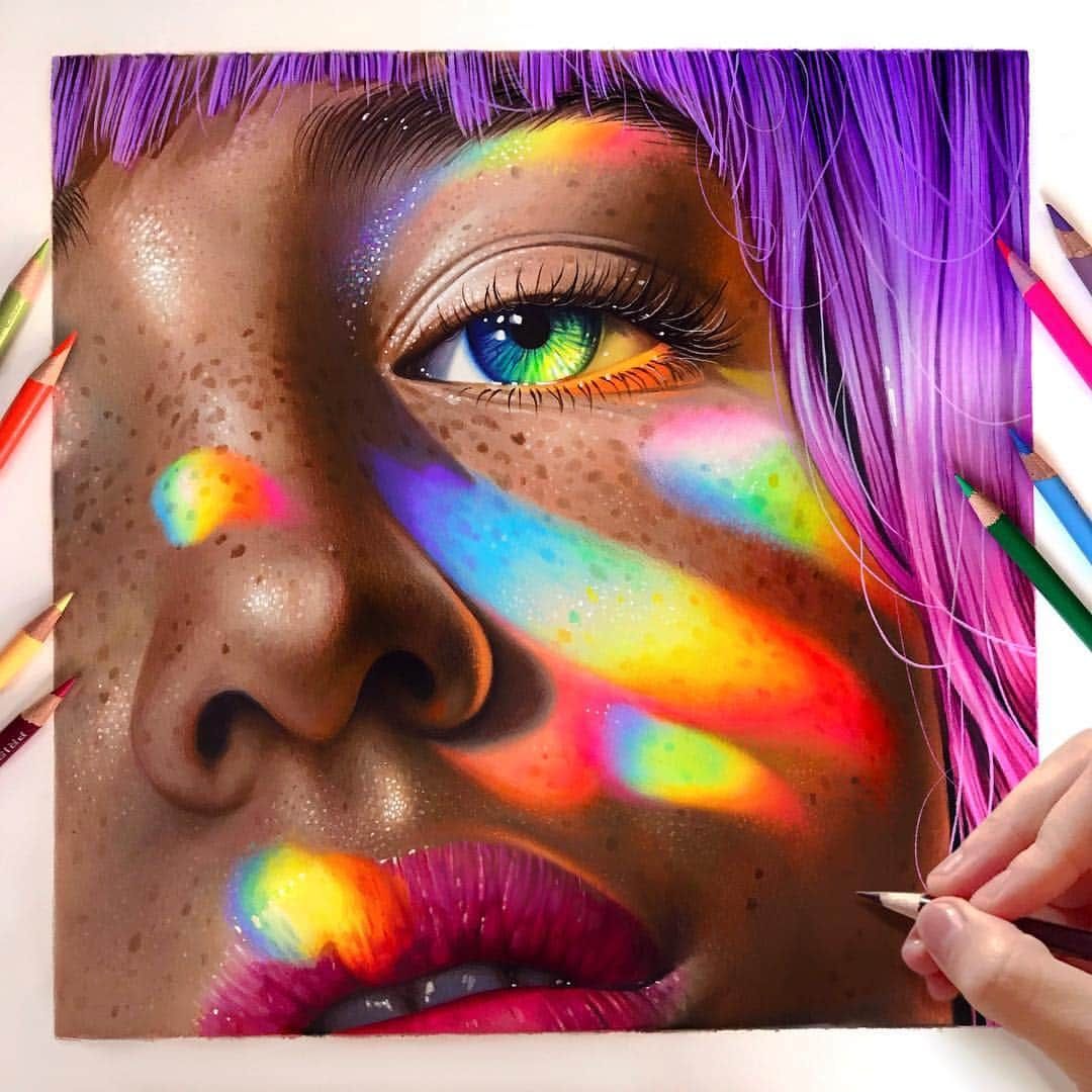 Morgan Davidsonさんのインスタグラム写真 - (Morgan DavidsonInstagram)「Posting a shot of my colored pencil rainbow light girl to tell you.. IT’S TIME!!! 🎉 Let’s just jump straight into it! The winners of a brand new 150 count Prismacolor colored pencil set (with my artwork on the cover) are... @artistic.exploration and @dinos_arts !! I’m so excited to get these out to you guys, please DM your addresses! Which from what I could see you guys are from the Netherlands and Greece, how cool is that!?💕❤️💃 Also, a HUGE thank you to all of the extremely deserving and insanely talented artists who entered the giveaway! It really breaks my heart I can’t give you all something.. BUT I promise to continue hosting giveaways frequently and will always keep them worldwide and choose the winners at random! 🙌🏼 You all really are the best! 🥰」5月2日 3時11分 - morgandavidson