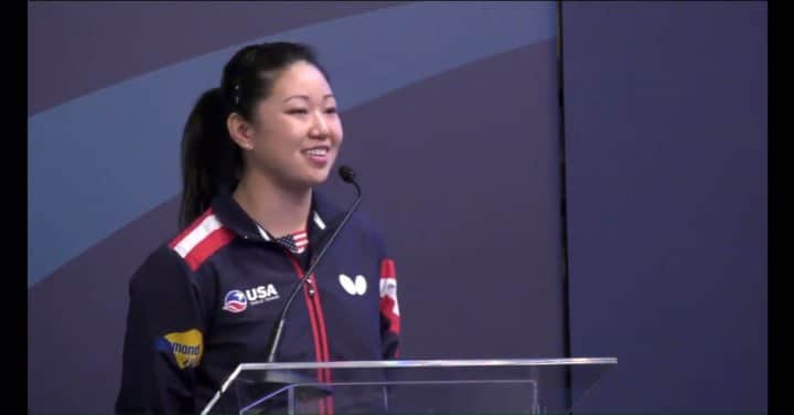 リリー・チャンのインスタグラム：「I am so honored to have been part of the U.S. presentation bid to host the 2021 World Championships in Houston, Texas! I cannot believe the Worlds are actually coming to my home country - it’s something I never thought I would see!!! This will be the first time in 82 years that the World Championships are held outside of Asia and Europe as well as the 50th anniversary of Ping Pong Diplomacy. Also a huge congrats to Chengdu, China for winning the bid to host the World Championships in 2022. Truly a historical moment in the making and I will do everything I can to make it to the Worlds then and represent my country the best I can 🇺🇸🇨🇳💪❤️ @ittfworld @usatabletennis #Houston2021 #Chengdu2022 #PingPongDiplomacy」