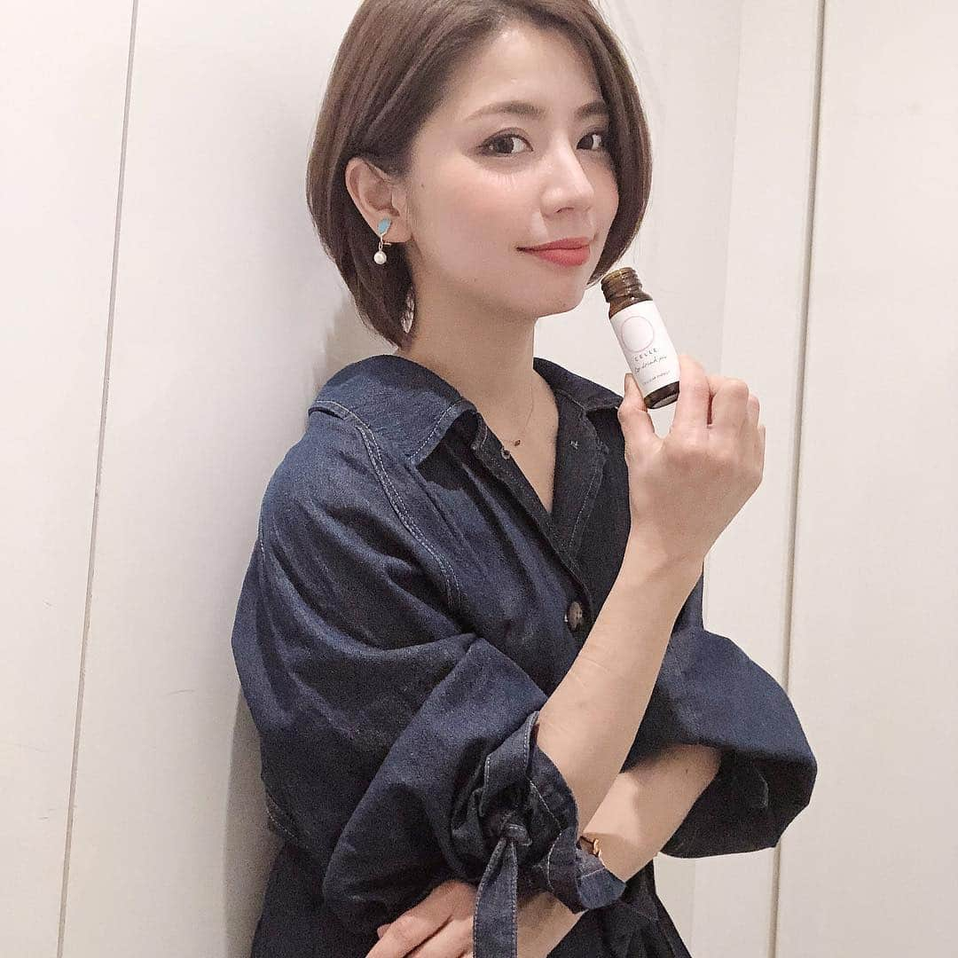 筒井愛実さんのインスタグラム写真 - (筒井愛実Instagram)「． セレビュート（ @celle.skincare ）のコラーゲンドリンク飲むと肌の調子が良い♡ 体内に吸収されやすい低分子のコラーゲンペプチド・白金ナノコロイド・コエンザイムQ10などお肌にいい成分がたっぷり👏✨ ． 夜寝る前や撮影現場に持って行ったり、美肌の相棒です👭 ．  #CELLE  #collagendrink」5月2日 16時12分 - manamin_158cm