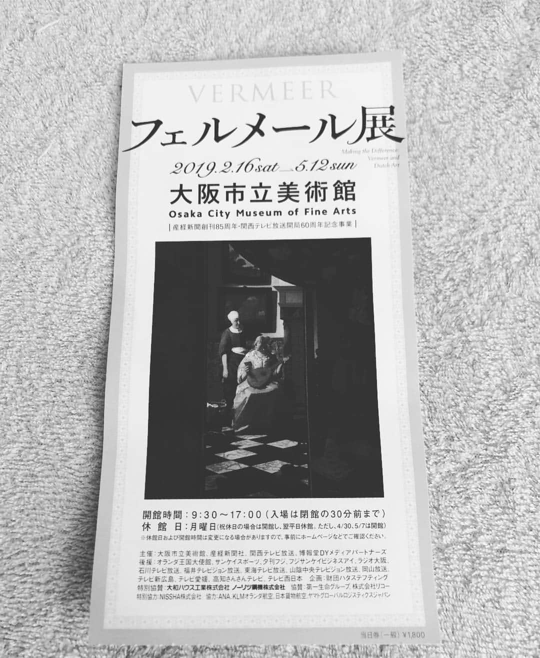ヒラヤマンのインスタグラム：「フェルメール展に行ってきた。真珠の耳飾りの少女がみたかったのになかったし、フェルメールの作品が10点もなかったっていう。その上人多すぎて全然ゆっくり出来ず。フェルメール展はもう行けんけどこんどまたゆっくり美術館行こうっと。」