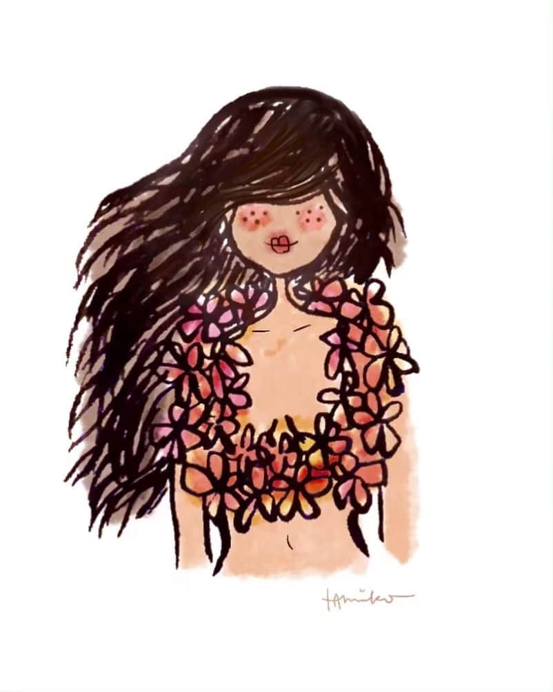 Tamikoのインスタグラム：「lei day 🌺 hello mei - may, you special season #tamikokonutscreative #watercolor」