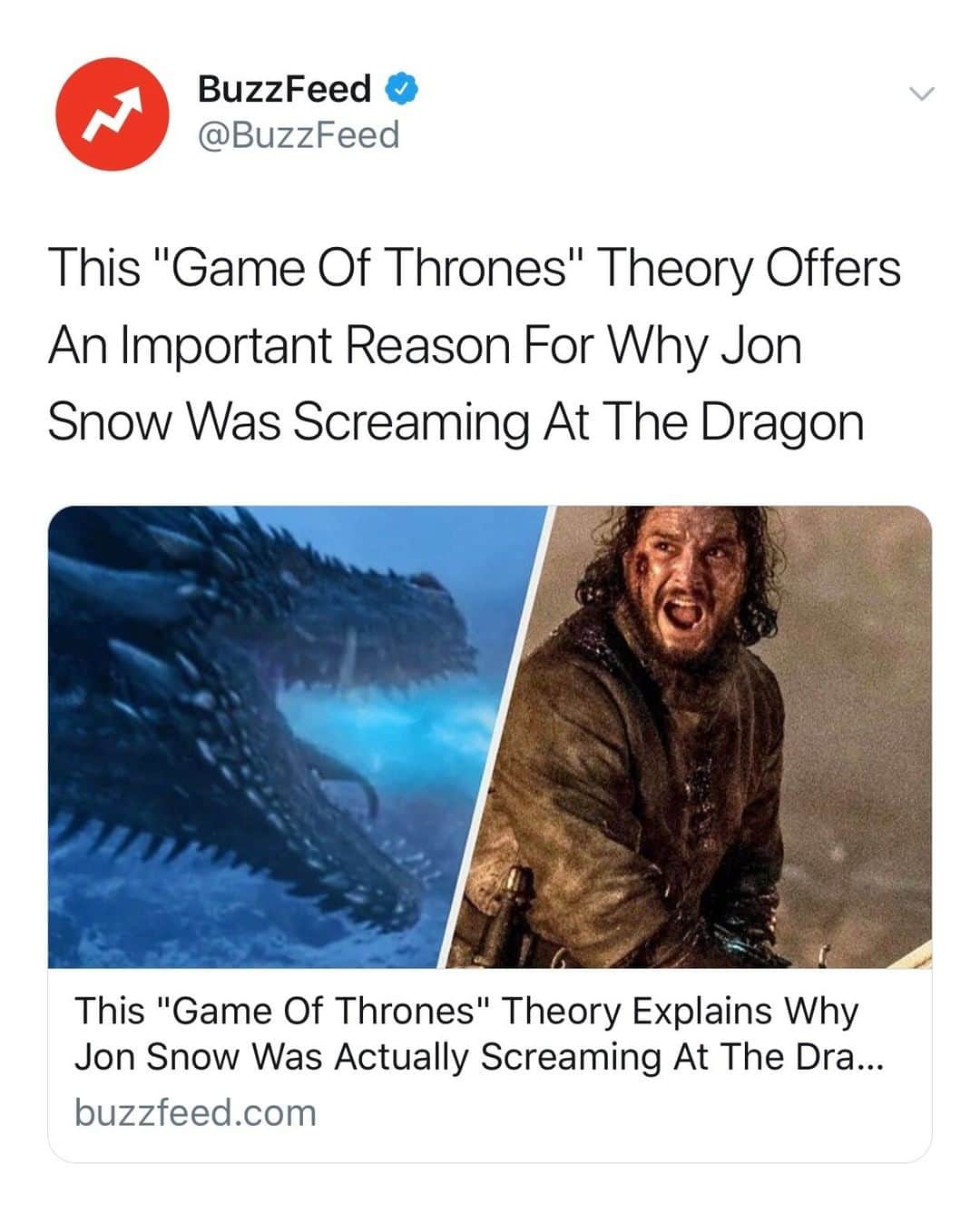 BuzzFeedさんのインスタグラム写真 - (BuzzFeedInstagram)「The big twist ending might have not happened if it wasn't for Jon Snow's scream. Read the theory 👉link in bio ⚔️👀」5月2日 9時00分 - buzzfeed