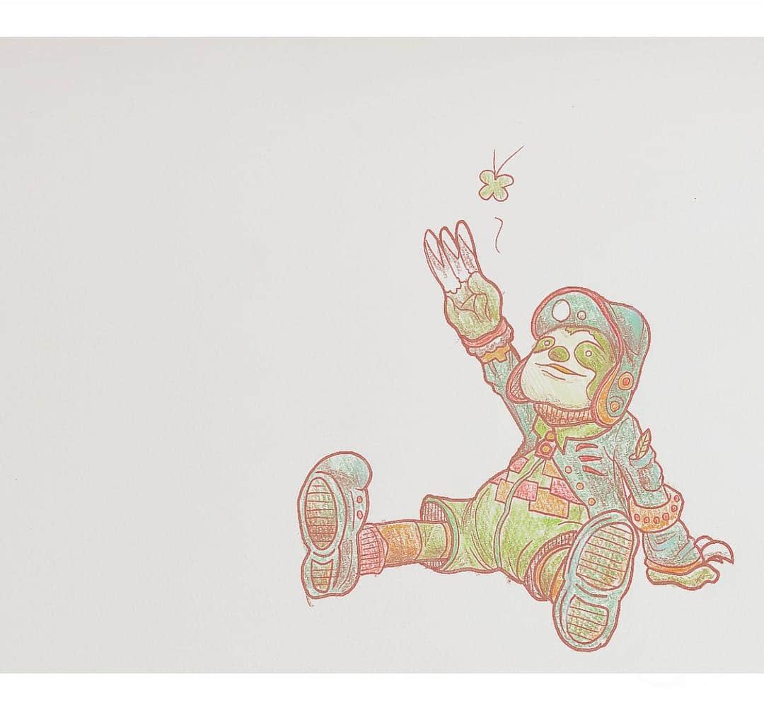 牧島輝さんのインスタグラム写真 - (牧島輝Instagram)「ナマケモノ描いた！ ハッシュタグを使ってみる！  #絵 #イラスト #ナマケモノ」5月2日 10時46分 - maximumhikaru
