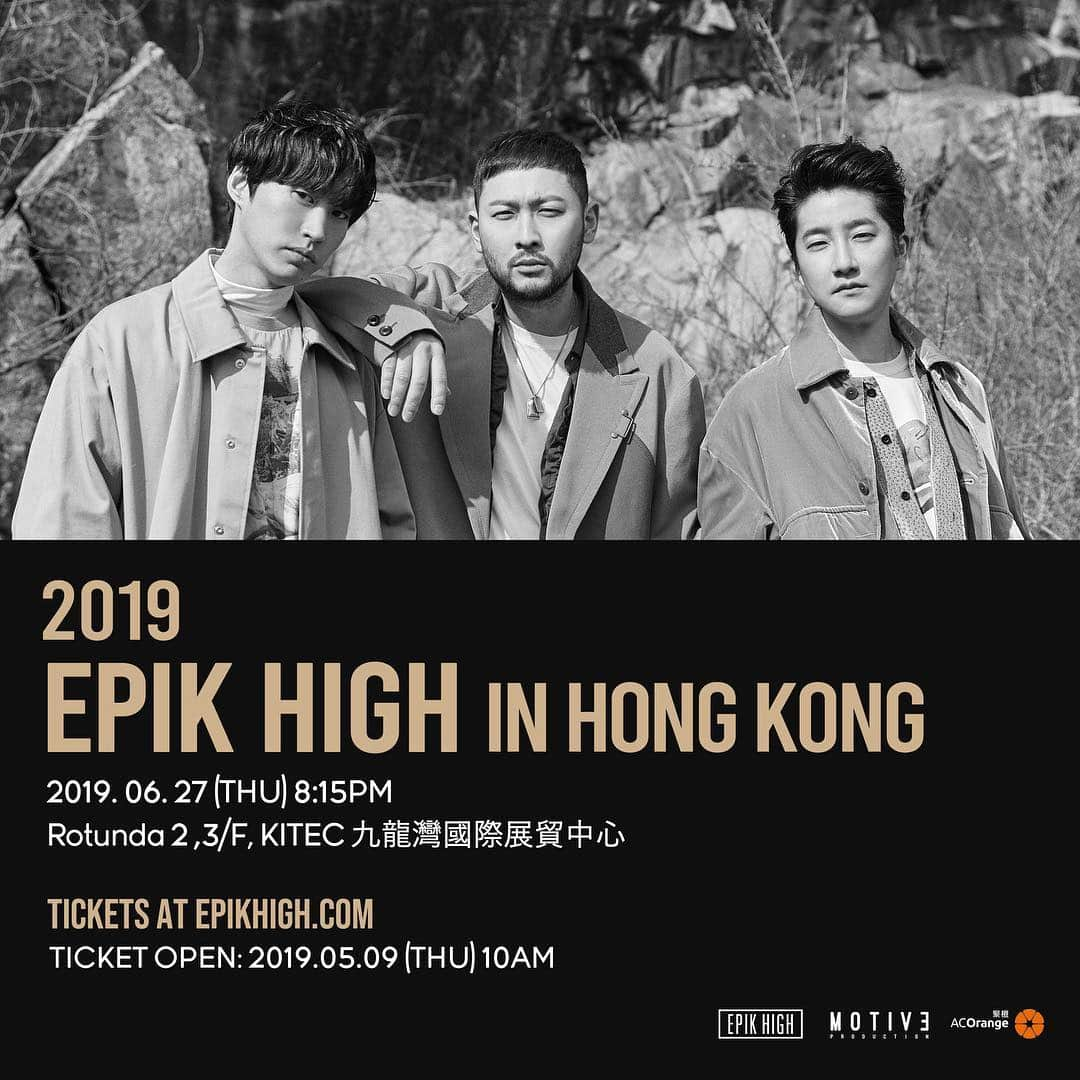 ミスラ・ジン さんのインスタグラム写真 - (ミスラ・ジン Instagram)「2019 EPIK HIGH in HONG KONG ‍ ‍ ☑️ Show Date : 2019.06.27 (THU) 8:15 PM ☑️ Show Venue : Rotunda2, KITEC ☑️ Ticket Open : 2019.05.09 (THU) 10:00 AM (LOCAL TIME) ‍ 🎫 Tickets at epikhigh.com  #EPIKHIGH #2019EPIKHIGHinHONGKONG #HONGKONG #2019EPIKHIGH #sleeplessinhongkong #epikhigh2019tour」5月2日 11時00分 - realmithrajin