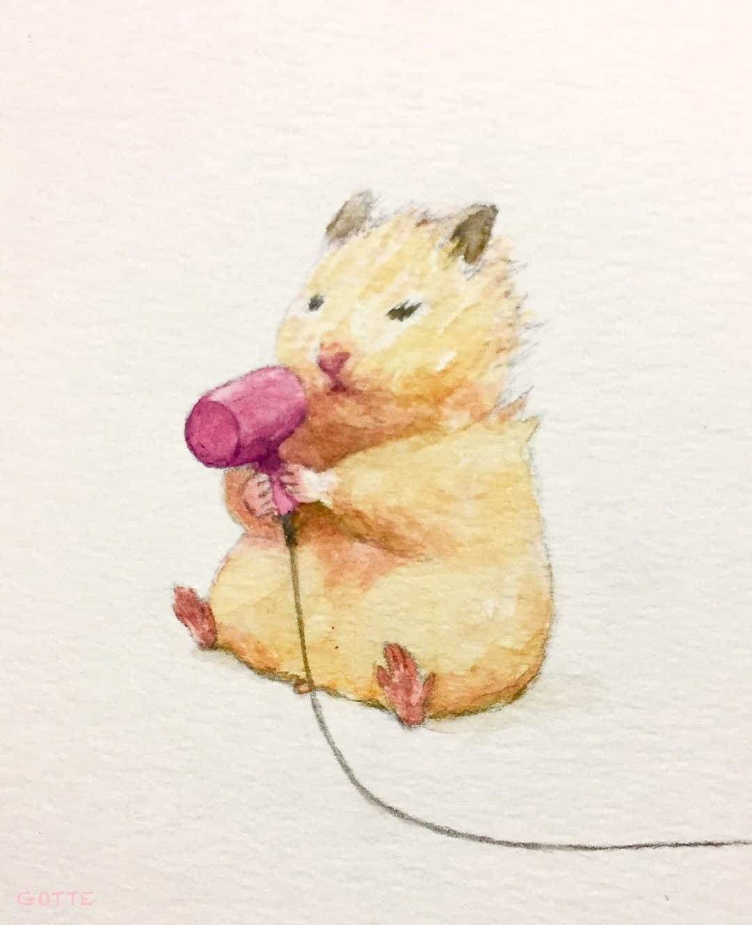 9GAGさんのインスタグラム写真 - (9GAGInstagram)「Life of hamsters 🐹 | Follow @doodles - By @gottehamham - #doodles #9gag #hamsters #painting #art #cute」5月2日 13時50分 - 9gag