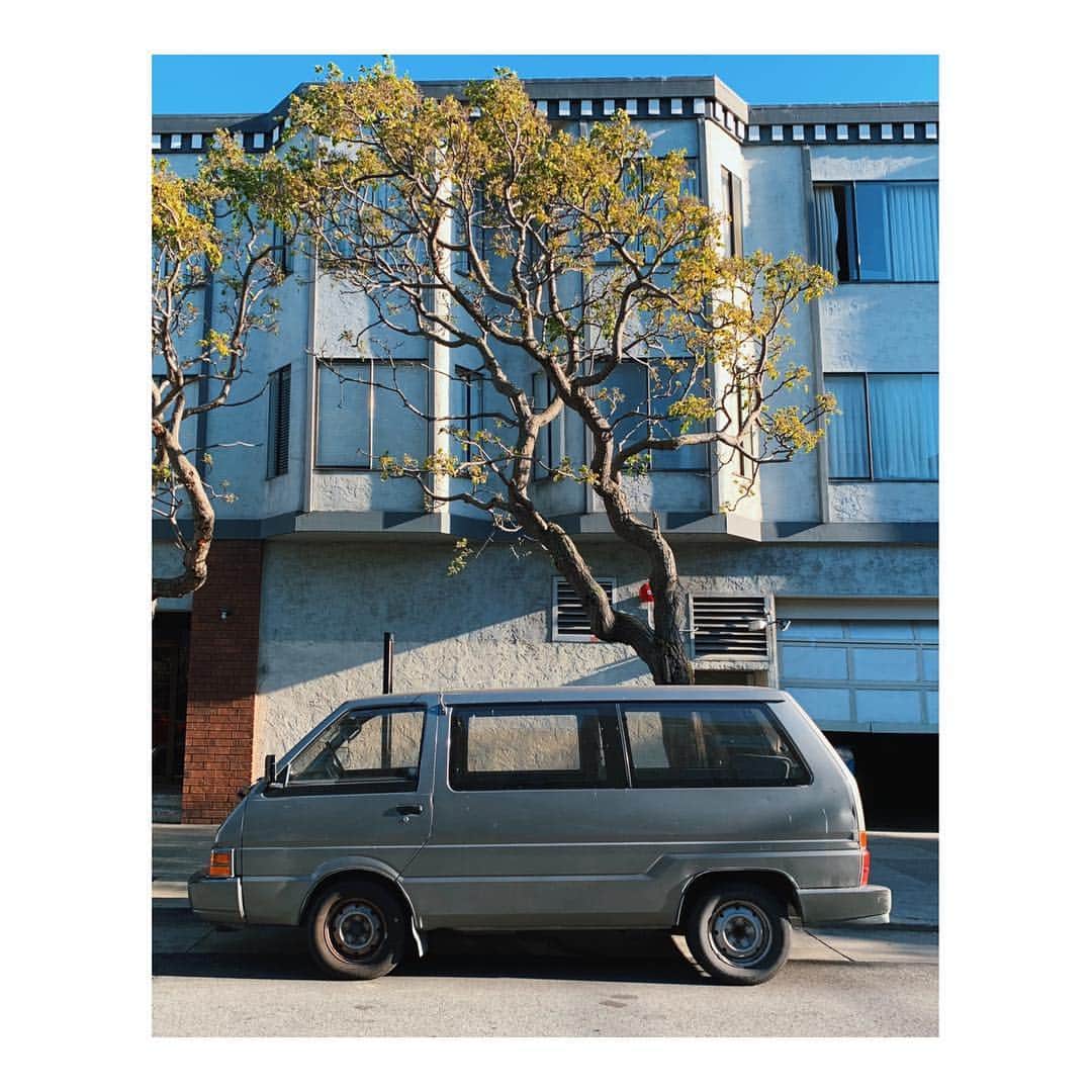 Melissa Santiagoのインスタグラム：「A perfect little van in perfect light in front of a just okay tree. #CarsNTrees #AutosOfTheMission」