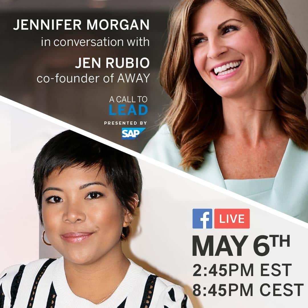 SAPさんのインスタグラム写真 - (SAPInstagram)「SAP Executive Board Member @JenniferBMorgan sits down with @jennifer, co-founder and President of the direct-to-consumer lifestyle brand @Away. Tune-in to #ACalltoLead on Monday, May 6 🕑 2:45 p.m. ET: http://sap.to/6175EgesR」5月3日 1時11分 - sap