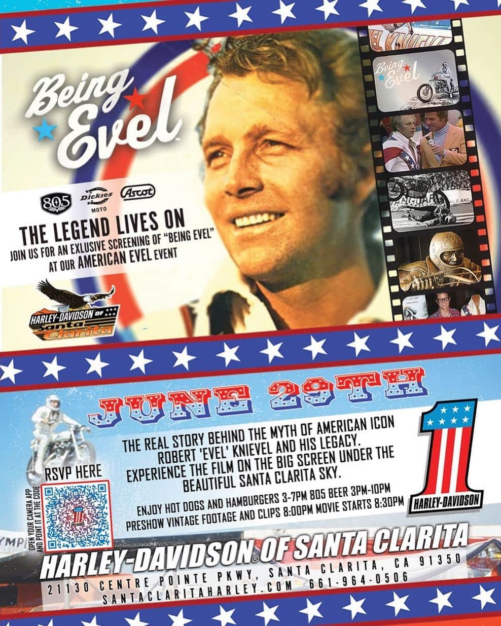 ロバート・パトリックさんのインスタグラム写真 - (ロバート・パトリックInstagram)「Attention fans of Evel Knievel! I am excited to host a screening of the documentary “Being Evil” June 29th at The NEW Harley-Davidson of Santa Clarita! Save the date! We will see you there! #ride #evel #stuntman #daredevil #harleydavidson」5月3日 1時14分 - ripfighter