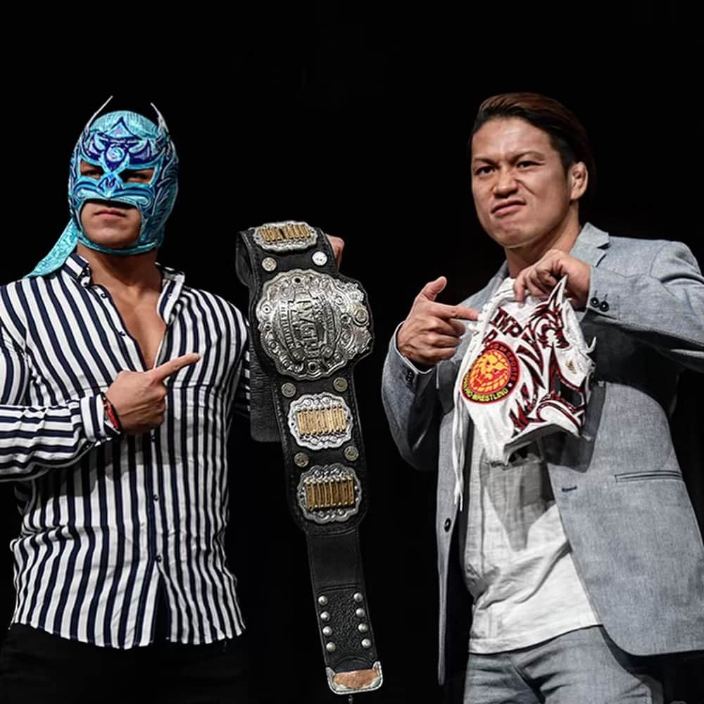 のインスタグラム：「#DragonLee 🐉vs #ISHIMORI!!☠️ ドラゴン・リーvs石森太二は“メイン”でのIWGPジュニア王座戦を前にピリピリムード！ @njpw1972  #njpw #njdontaku #njpwworld #新日本プロレス #プロレス」