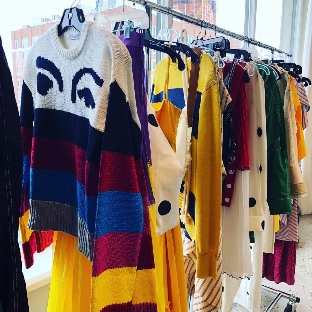 デレク ラムのインスタグラム：「DL 10Crosby Spring 2019. On the rack. #the rainbow has eyes」