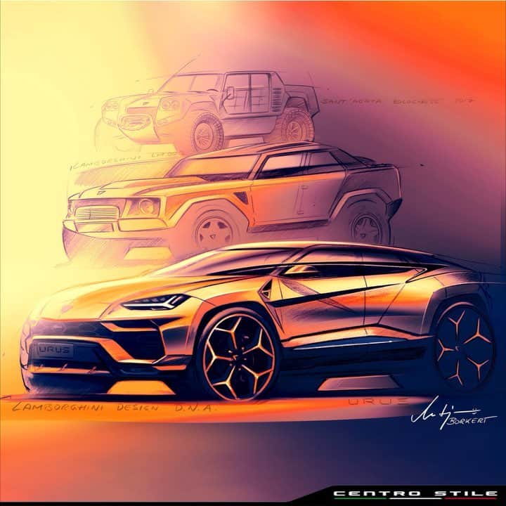ランボルギーニのインスタグラム：「Future is an idea. And we know how to shape it. Lamborghini Urus: since we made it possible.  #Lamborghini #Urus #SinceWeMadeItPossible #Sketch #LM002 #Cheetah #CentroStileLamborghini」