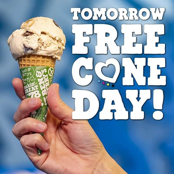 Ben & Jerry'sさんのインスタグラム写真 - (Ben & Jerry'sInstagram)「We're ready . . . are you? Find your Scoop Shop at the link in our bio! #FREECONEDAY」4月9日 1時03分 - benandjerrys