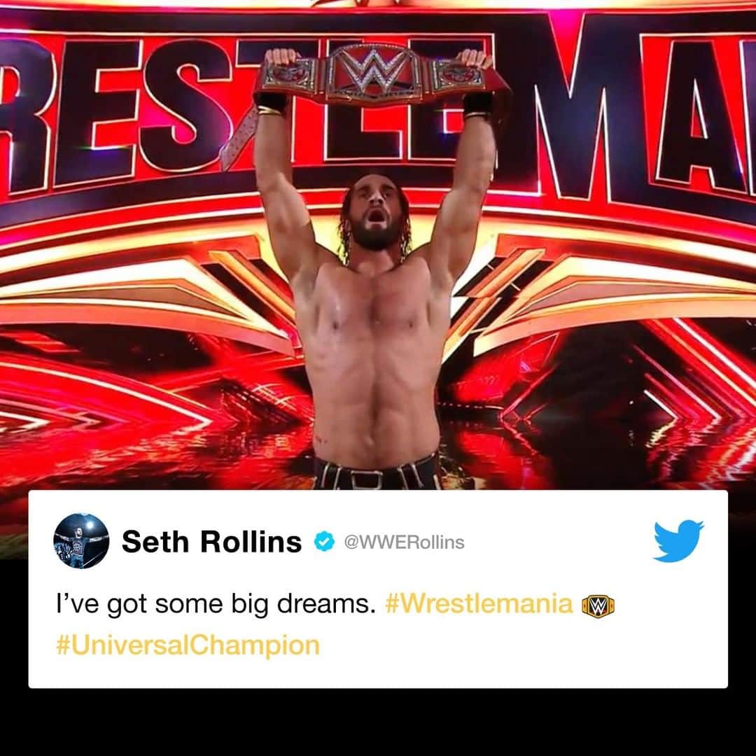 WWEさんのインスタグラム写真 - (WWEInstagram)「And one came true last night... #WrestleMania @wwerollins」4月9日 2時00分 - wwe
